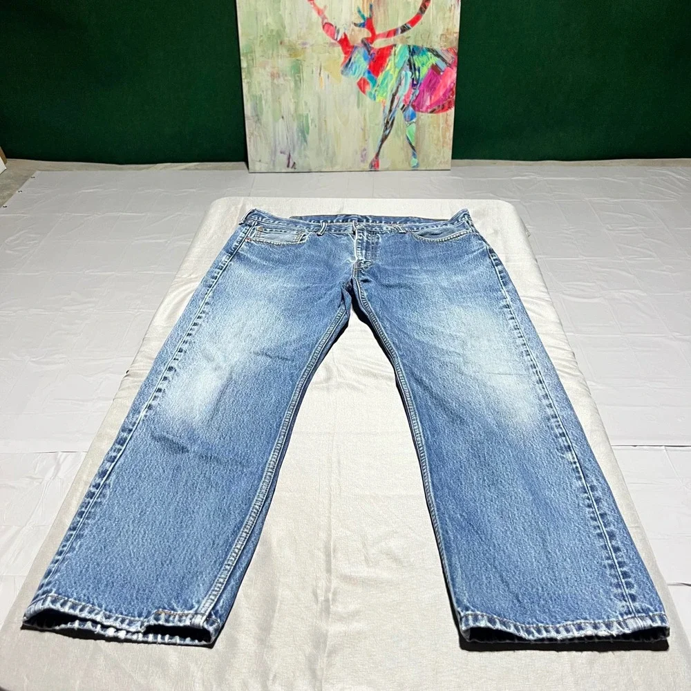 Levis 505 Regular Fit Mens Jeans 40x30 Medium Wash Blue Straight Leg 00505-0216